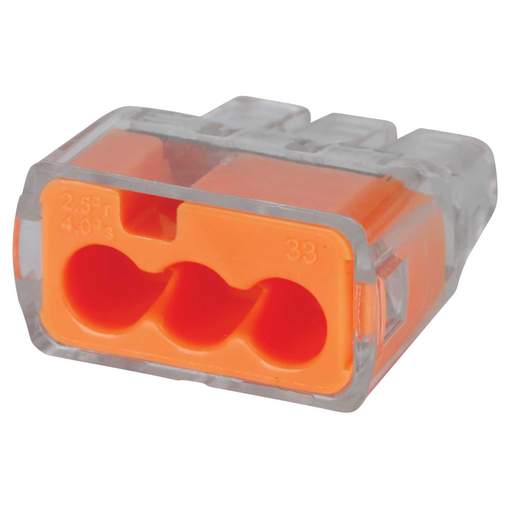 Ideal 3 Way Push In Connector Orange (Pack of 100)
