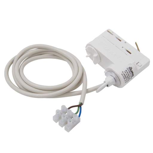 Illuma Switched Track Adaptor with Ring White for 3 Circuit Track and 1.5m Cable