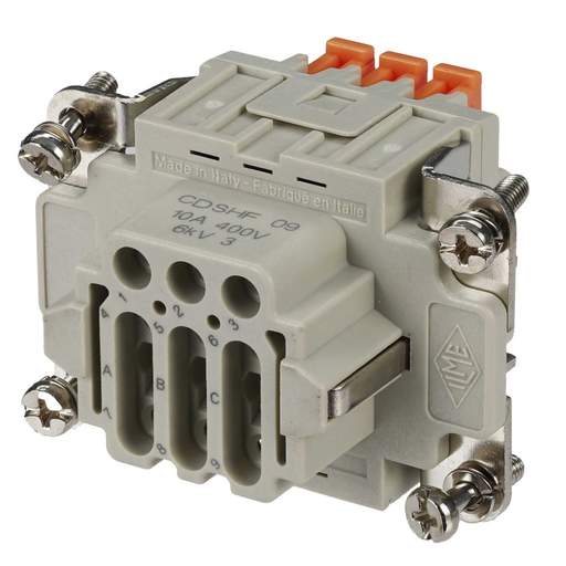 Ilme 10A 9 Pole + E Female Insert Spring Terminal Connector