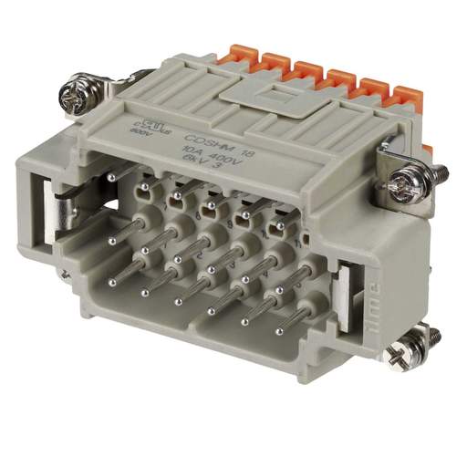 Ilme 10A 18 Pole + E Male Insert Spring Terminal Connector