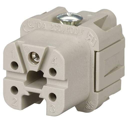Ilme 10A 4 Pole + E Female Insert Screw Terminal Connection
