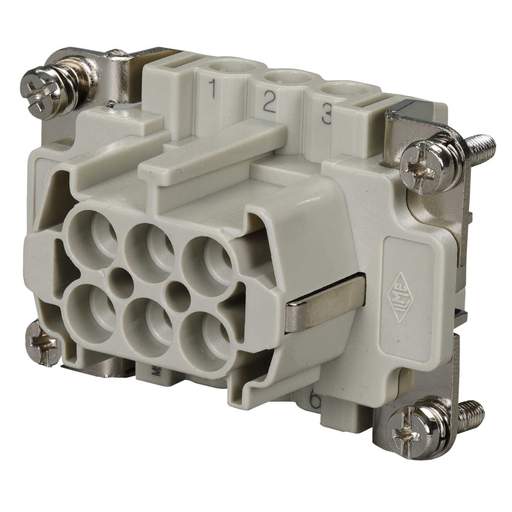 Ilme 16A 6 Pole + E Female Insert for Screw Terminal Connectors (1-6)