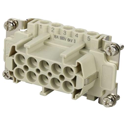 Ilme 16A 10 Pole + E Female Insert for Screw Terminal Connectors (1-10)