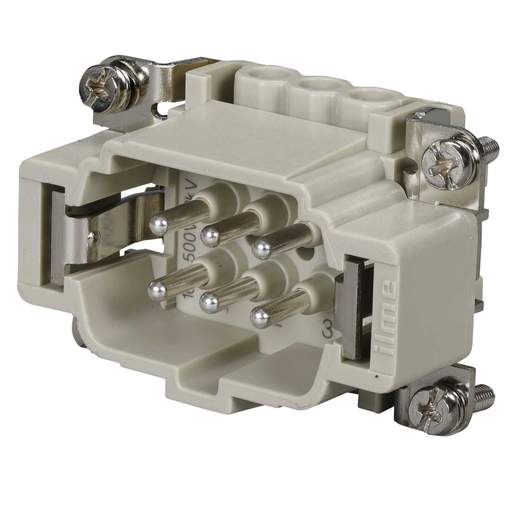 Ilme 16A 6 Pole + E Male Insert Screw Terminal Connector (1-6)