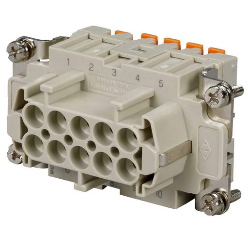Ilme 16A 10 Pole + E Female Insert Spring Terminal Connections
