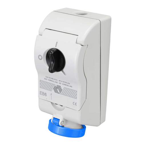 Ilme EB6 16A 2P+E 230V Interlocked Socket IP66