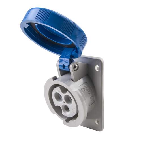 Ilme 16A 2P+E 230V Angled Panel Mounted Socket IP67