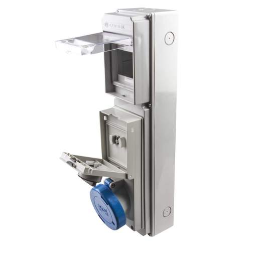 Ilme 32A 2P+E 230V Interlocked Switched Socket with RCD Compartment IP55