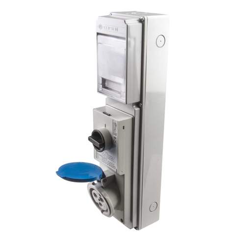 Ilme 32A 2P+E 230V Interlocked Switched Socket with RCD Compartment IP44