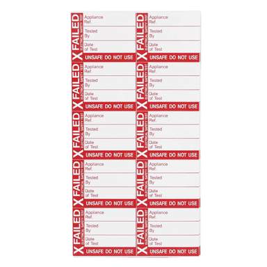Industrial Signs 42.5mm x 32.5mm Failed Electrical Safety Test Label ...