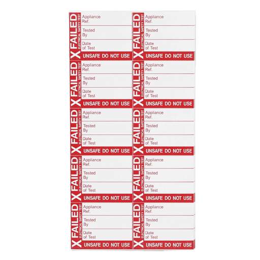 Industrial Signs 42.5mm x 32.5mm "Failed Electrical Safety Test" Self Adhesive Vinyl Label (Pack of 50)