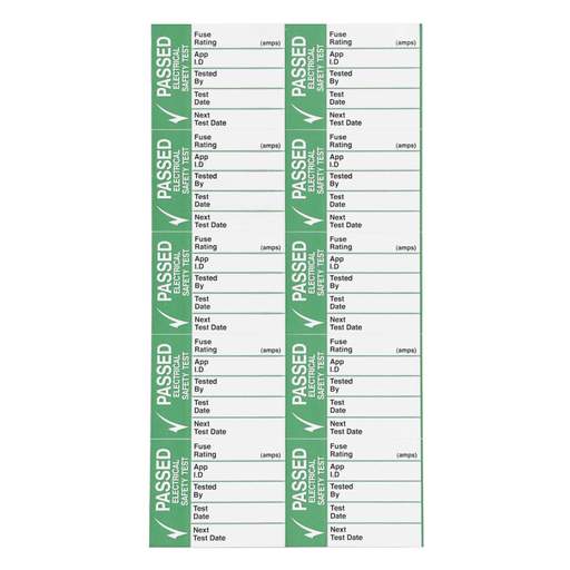 Industrial Signs 42.5mmx32.5mm "Passed Electrical Safety Test" Self Adhesive Vinyl Label (Pack of 50)