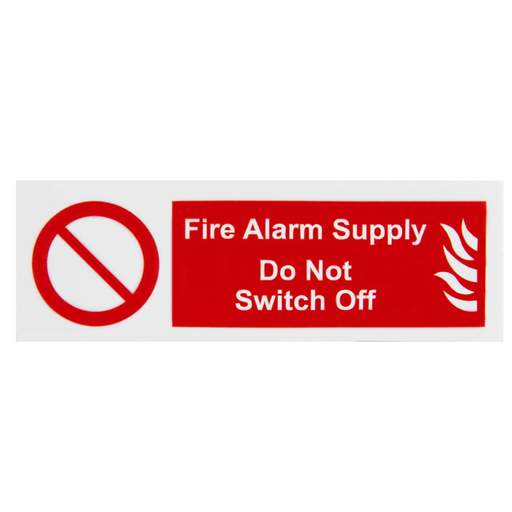 Industrial Signs 75mmx25mm 'Do Not Switch Off' Fire Alarm Self Adhesive Vinyl Label (Pack of 10)