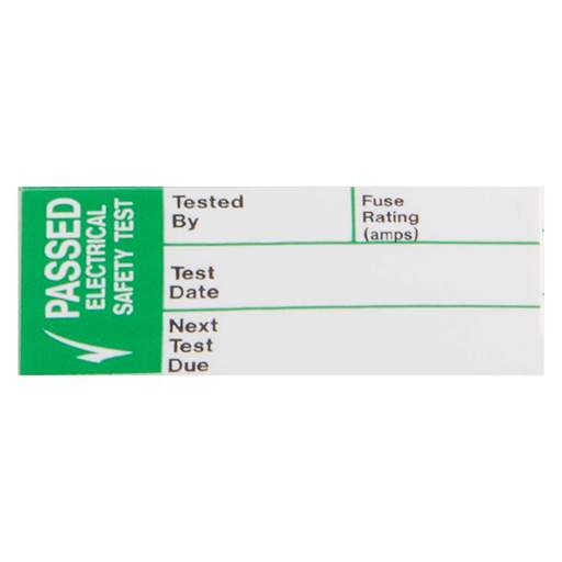 Industrial Signs 35mm x 15mm "Passed Safety Test" Self Adhesive Vinyl Label (Roll of 250)
