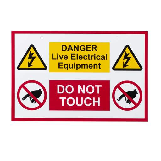 Industrial Signs 'Danger Live Electrical Equipment / Do Not Touch' Rigid PVC Sign