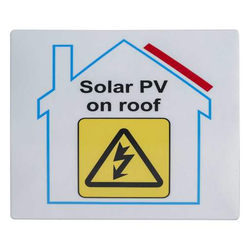 Industrial Signs PV / Solar On Roof Labels (Roll of 100)