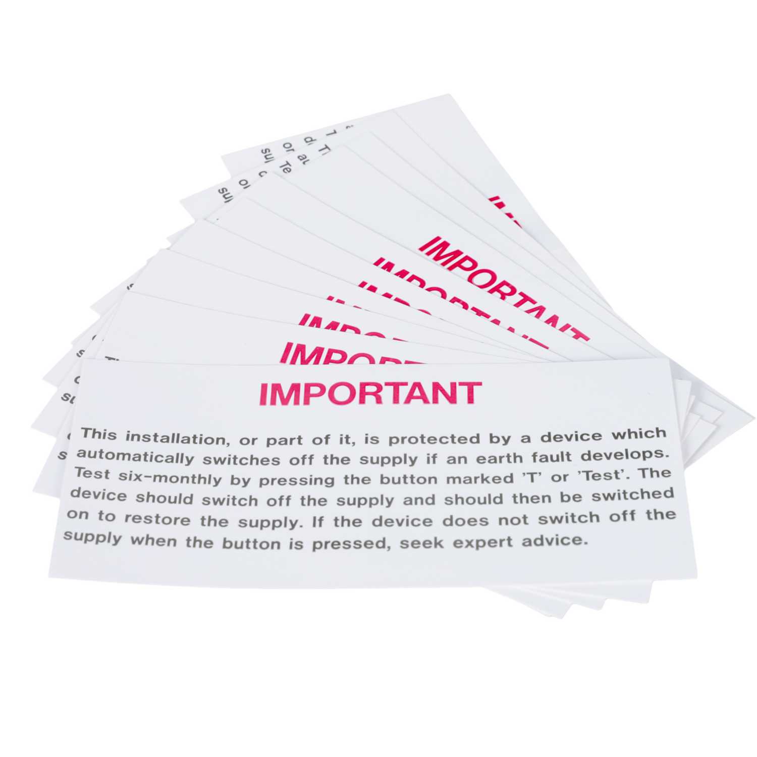 Industrial Signs 130mm x 60mm Residual Current Device Testing Label ...