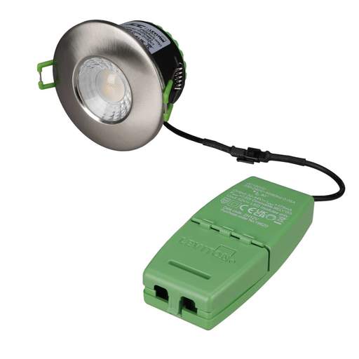 JCC V50 6W LED Fire Rated Colour Selectable Dimmable Downlight Brushed Nickel