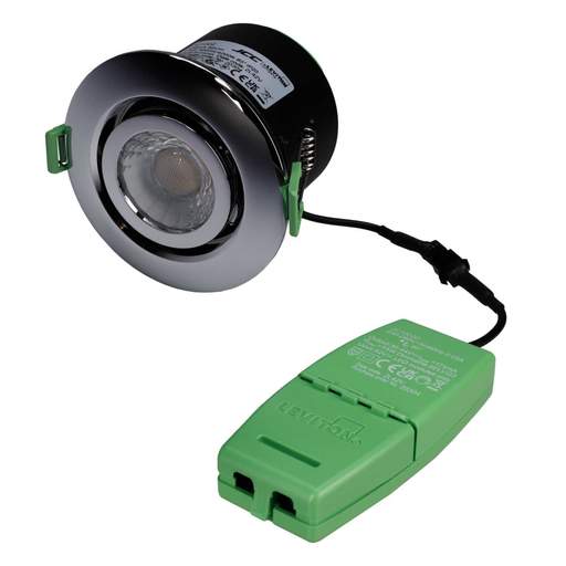JCC V50 6W LED Fire Rated Colour Selectable Dimmable Tilt Downlight Chrome