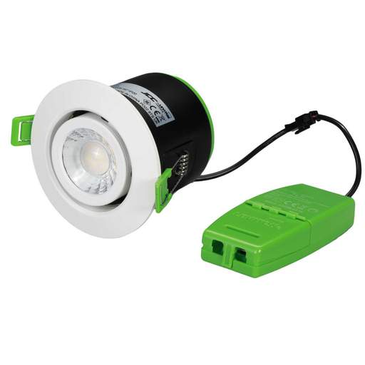 JCC V50 6W LED Fire Rated Colour Selectable Dimmable Tilt Downlight ...