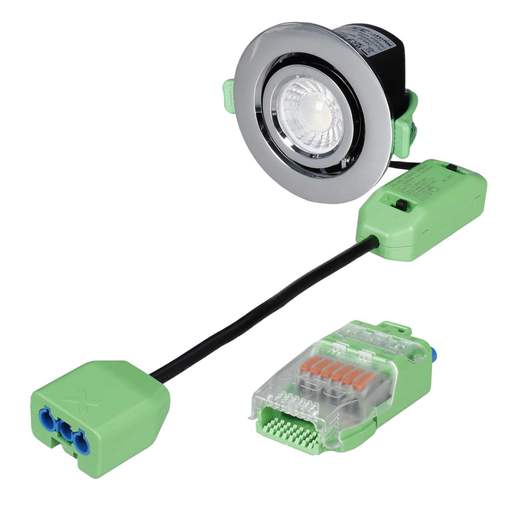 JCC X50 3W / 5W Fire Rated Tri-Colour Dimmable Tilt Downlight Chrome