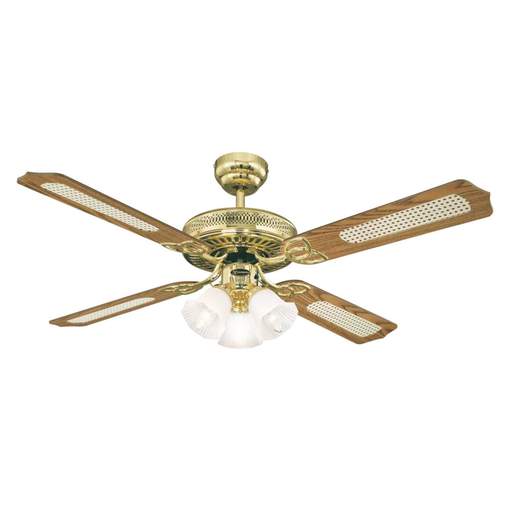 Jeani 132cm 52" 4 Blade Reversible Ceiling Fan Polished Brass