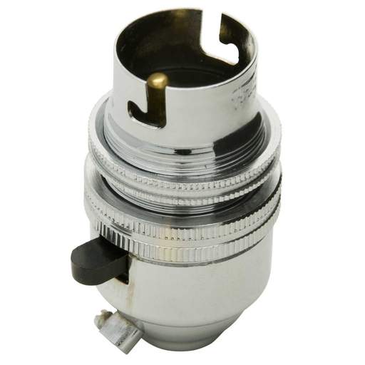 Jeani Bayonet Cap BC B22 ½" Entry Switched Lampholder Chrome (Sold in 1's)