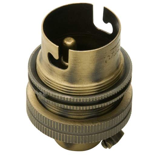 Jeani Bayonet Cap BC-B22 ½ Inch Entry Shaded Lampholder Antique Brass (Sold in 1's)