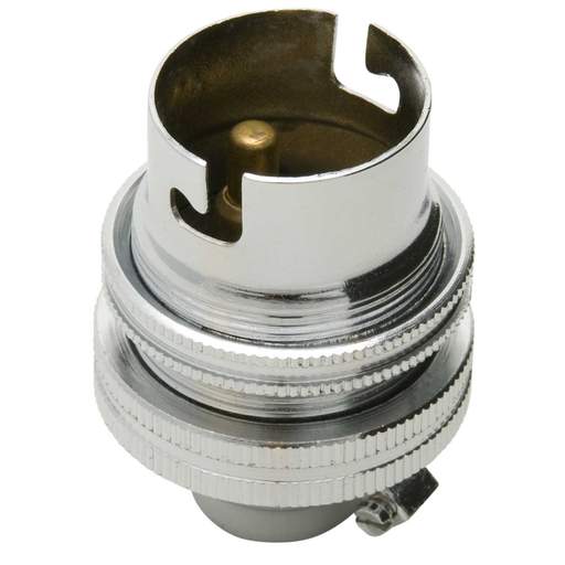 Jeani Bayonet Cap BC B22 ½" Entry Shaded Lampholder Chrome (Sold in 1's)