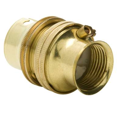 Jeani Brass Unscrewed Bayonet BC Bulb Holder – 1/2 & 3/8 Reducer, Antique Style, 240V, 100W Max, Made In UK (New)