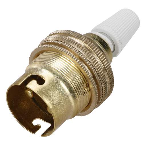 Jeani Bayonet Cap BC-B22 Plastic Cord Grip Shaded Lampholder Brass (Sold in 1's)
