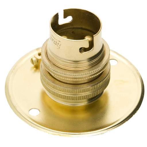 Jeani Bayonet Cap BC-B22 Batten 2 Hole Shaded Lampholder Brass (Sold in 1's)