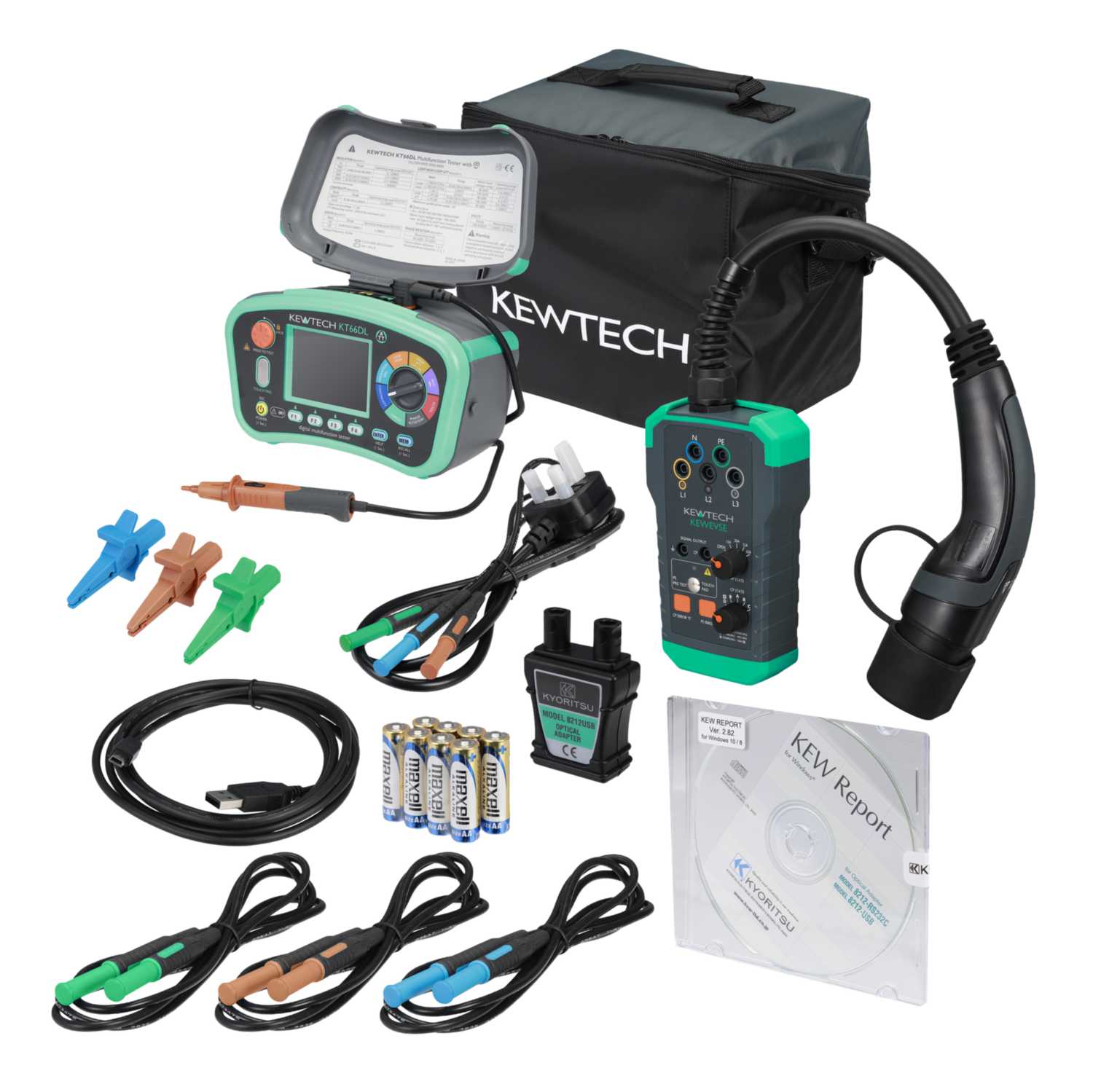 Kewtech KT66DL Multifunction Installation Tester with EV Charging Test