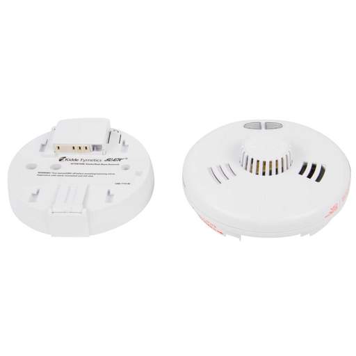 Kidde Heat Alarm 230v Mains Powered Fast-Fit c/w Alkaline Battery Back Up White