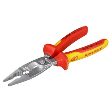 KNIPEX 2626200 Pince à Bec Plat Coudée 200 Mm – Outillage VDE Certifié, Fabrication Allemande