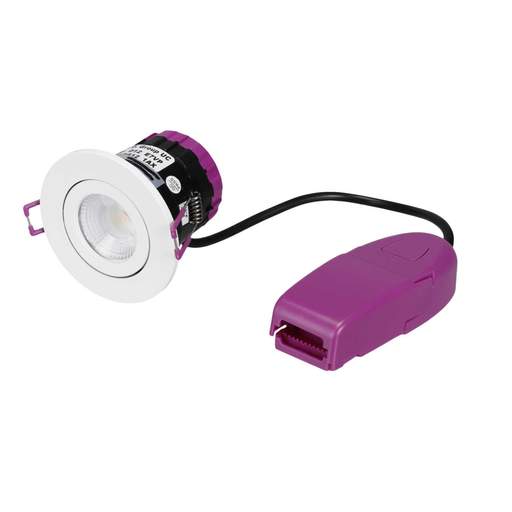 Robus Ultimum+ 6W LED Fire Rated Colour Selectable Tilt IP65 Downlight White