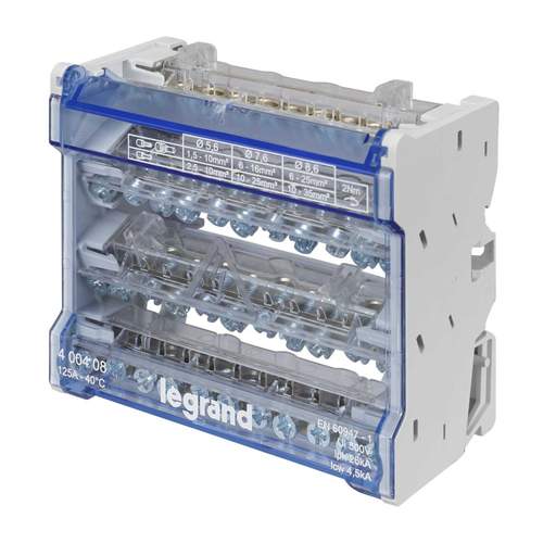 Legrand 125A 4 Pole 6 Module Distribution Block