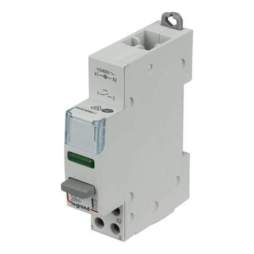 Legrand CX³ 20A 230V Momentary Pushbutton Indicator Green 1 NO