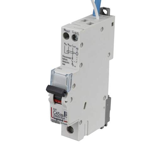 Legrand 45A 1P+N 1 Module C Curve 10kA 30mA Type A RCBO (418987) | CEF