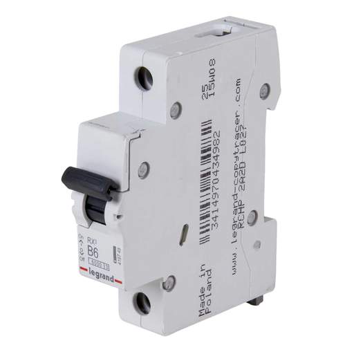 Legrand 6A Single Pole 6kA B Curve MCB