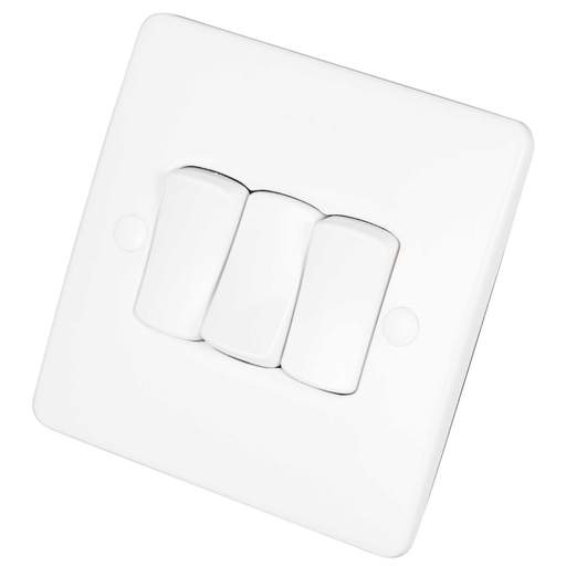 Legrand 10A 3 Gang 2 Way Light Switch White