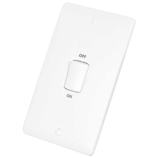 Legrand 45A DP 2 Gang Vertical Switch with Neon and Red Rocker White