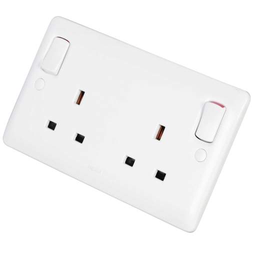 Legrand 13A DP 2 Gang Switched Socket Clean Earth White
