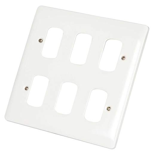 Legrand 6 Gang Grid Front Plate