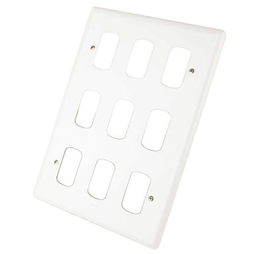 Legrand 9 Gang Grid Front Plate