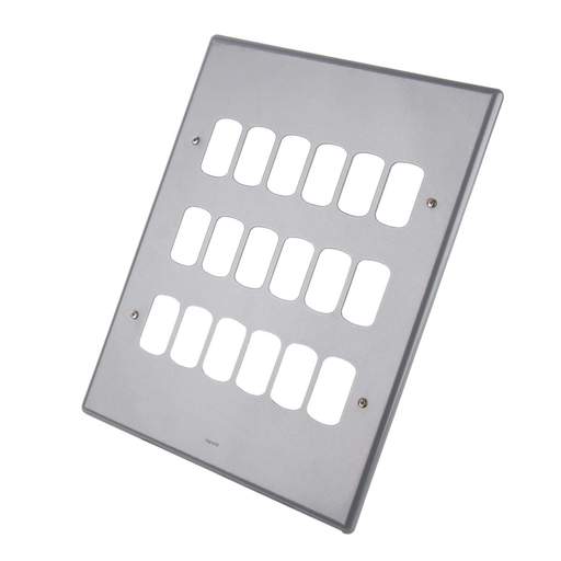 Legrand 18 Gang Grid Front Plate Metalclad