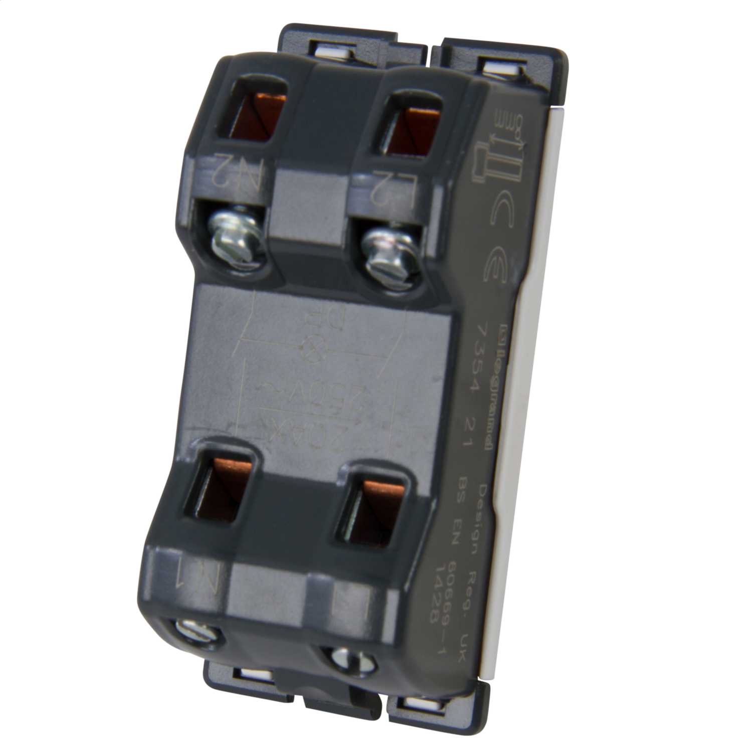 Legrand 20A Double Pole Grid Switch with Red LED (735421) CEF