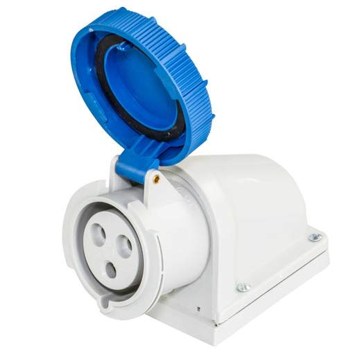 Lewden 32A 2P+E 230V Wall Mounted Socket IP67
