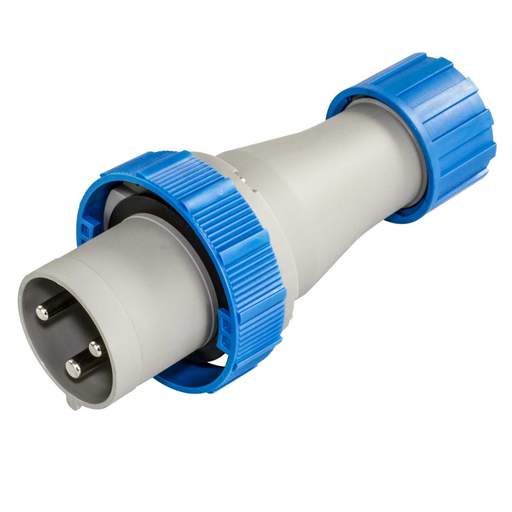 Lewden 63A 2 Pin + Earth 230V Straight Plug IP67