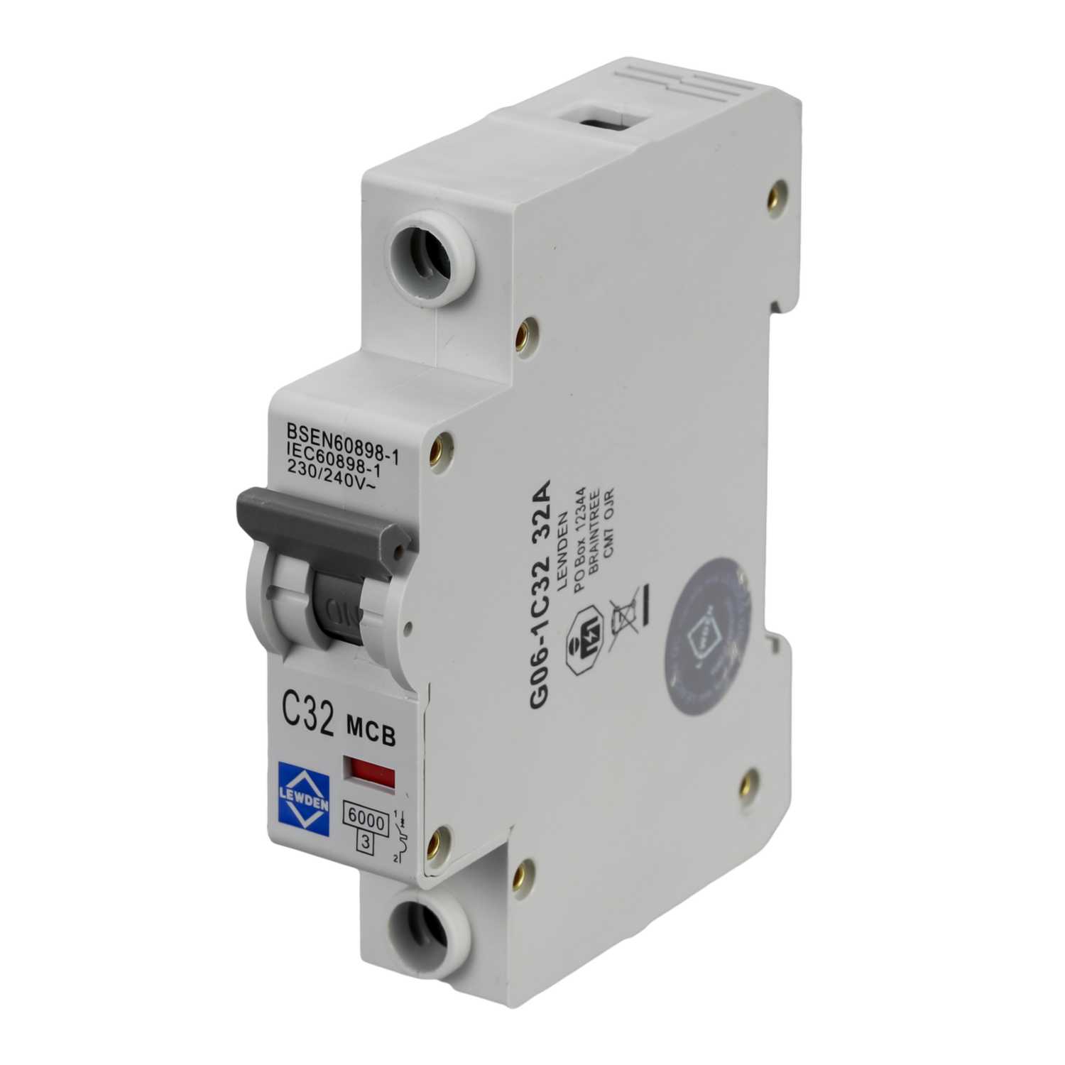 Lewden 32A Single Pole 6kA C Curve MCB (G06-1C32) | CEF